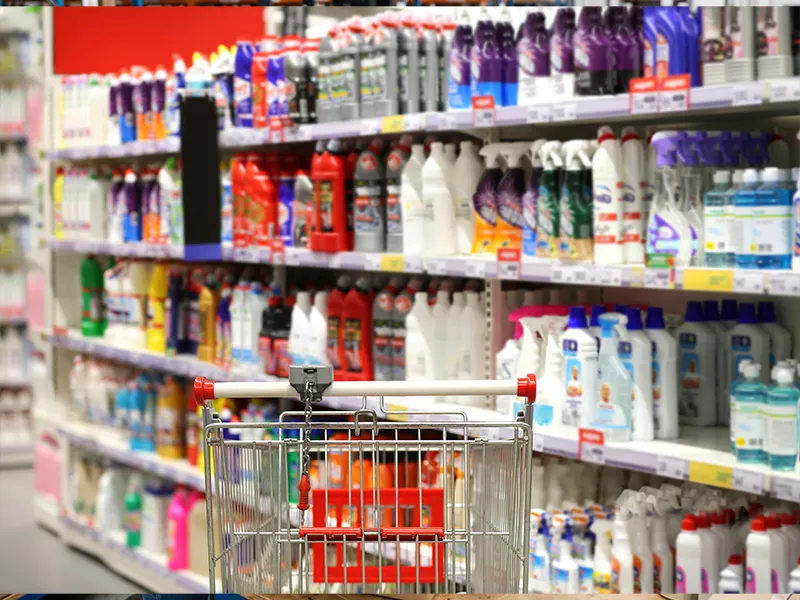 Trolley of stock ready for dispatch