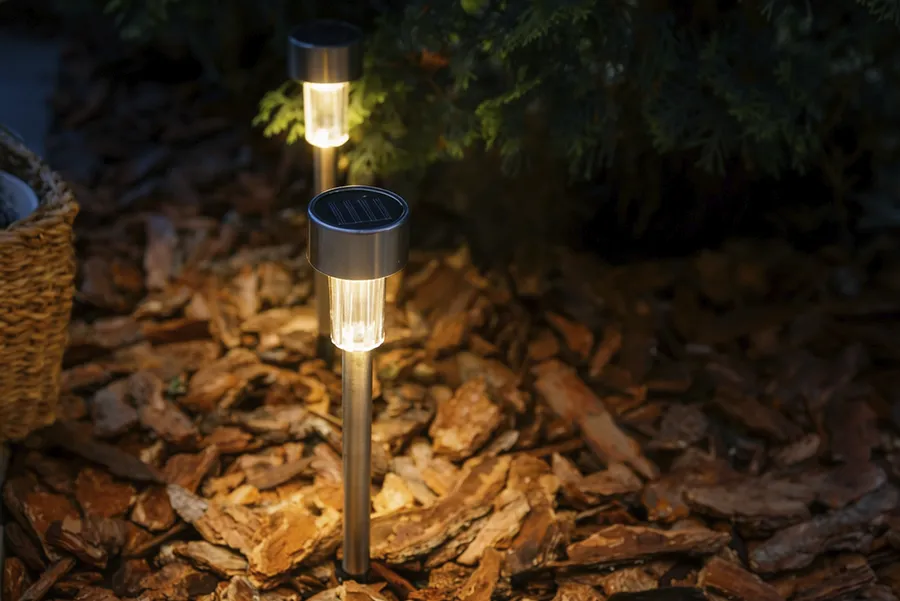 Garden and outdoor range including solar lights